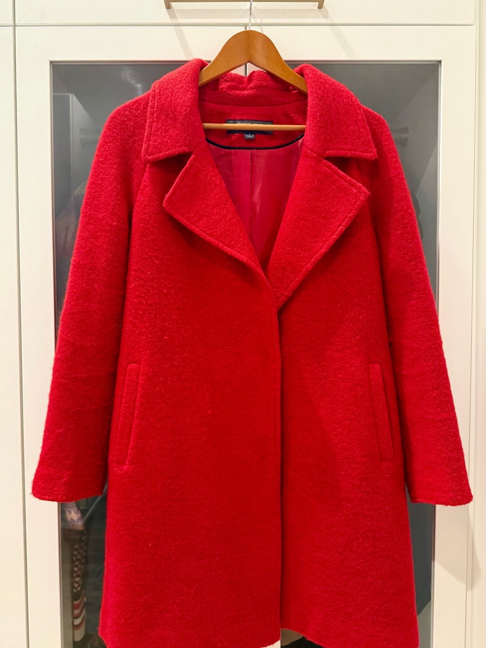 Kenneth Cole Reaction Red Wool Blend Coat Size Small